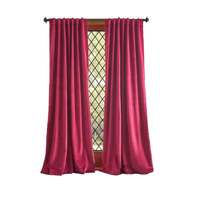 Martha Stewart Lucca Velvet Solid Max Blackout Rod Pocket Curtain Panel Pair (Set of 2) (Set of 2)