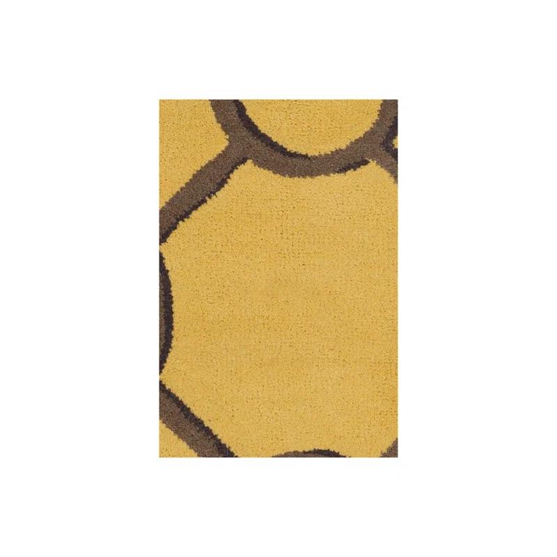 Stella Patterned Contemporary Wool Yellow/Brown Area Rug