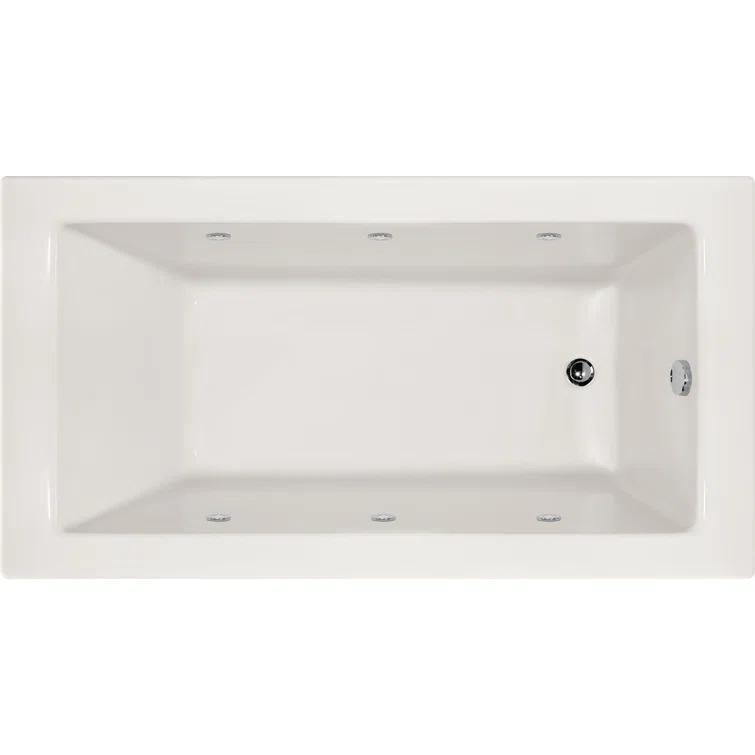 Hydro Systems Designer Sydney 60" x 30" Alcove Soaking Acrylic Bathtub SYD6030ATO-WHI-LH-WOV.PN