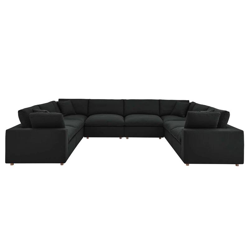 Modway Commix Down-Filled Overstuffed Upholstered Sectional Sofa Set, 8 Piece U Shape | Wayfair