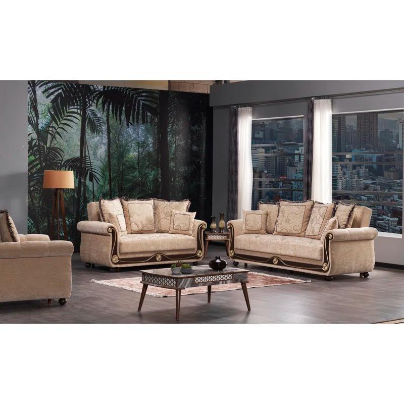 Rosdorf Park Mishonda Americano 95 in. Fabric Upholstered 3-Seater Twin 3-in-1 Sleeper Sofa Bed with Storage