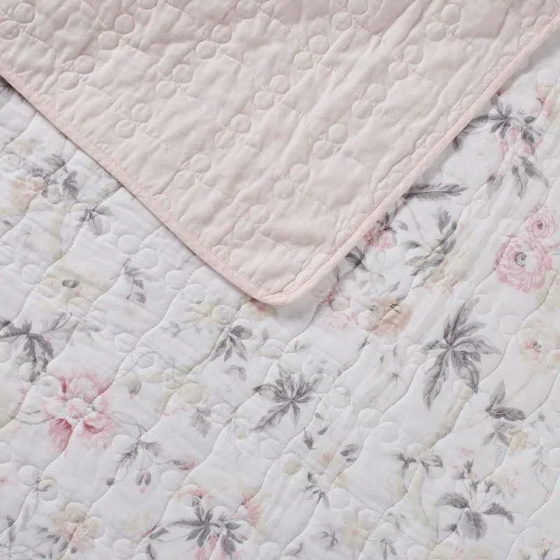 Laura Ashley Laura Ashley Breezy Floral Cotton Reversible Quilt Set