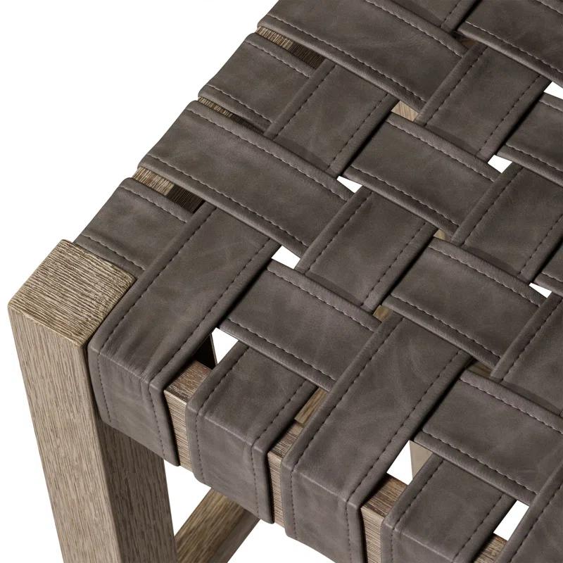 Maven Lane Emerson Kitchen Stool with Vegan Leather Upholstery