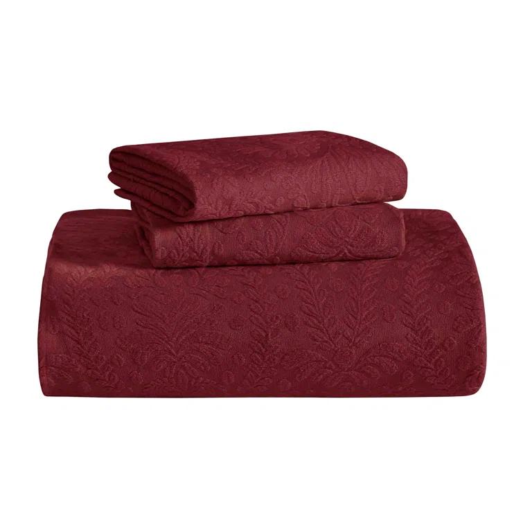 Superior Aspen Floral Scalloped Edge Cotton Blend Coverlet / Bedspread Set