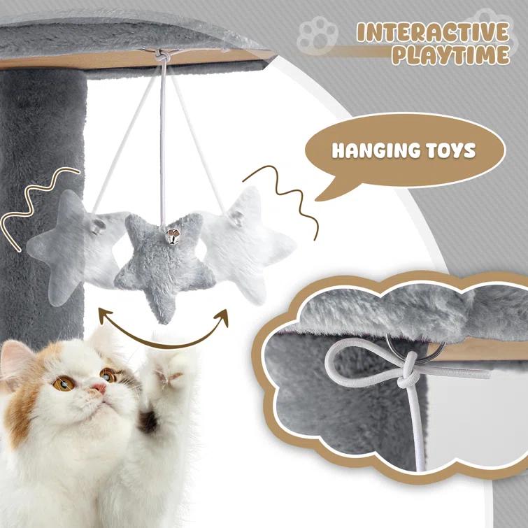 Tucker Murphy Pet™ 36" Small Cat Tower With Hammock, Sisal Scratching Posts, And Ramp, Perfect For Indoor Cats