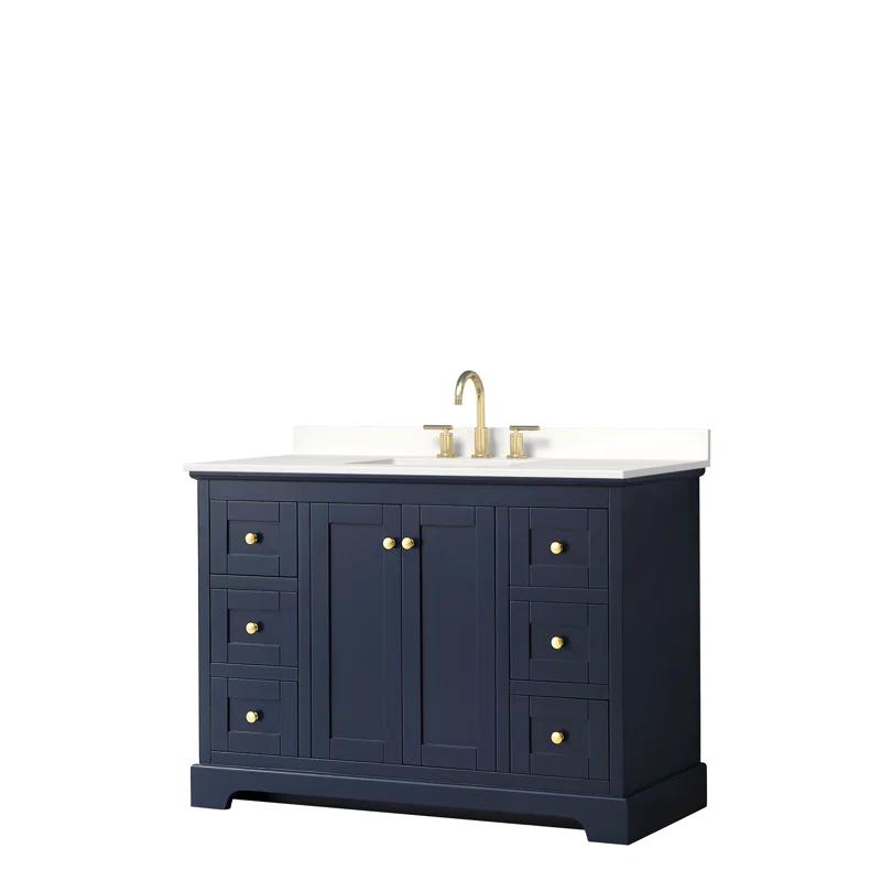 Wyndham Collection Avery 48'' Single Bathroom Vanity with Quartz Top