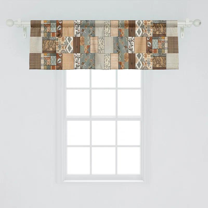 Ambesonne Geometric Tailored Window Valance