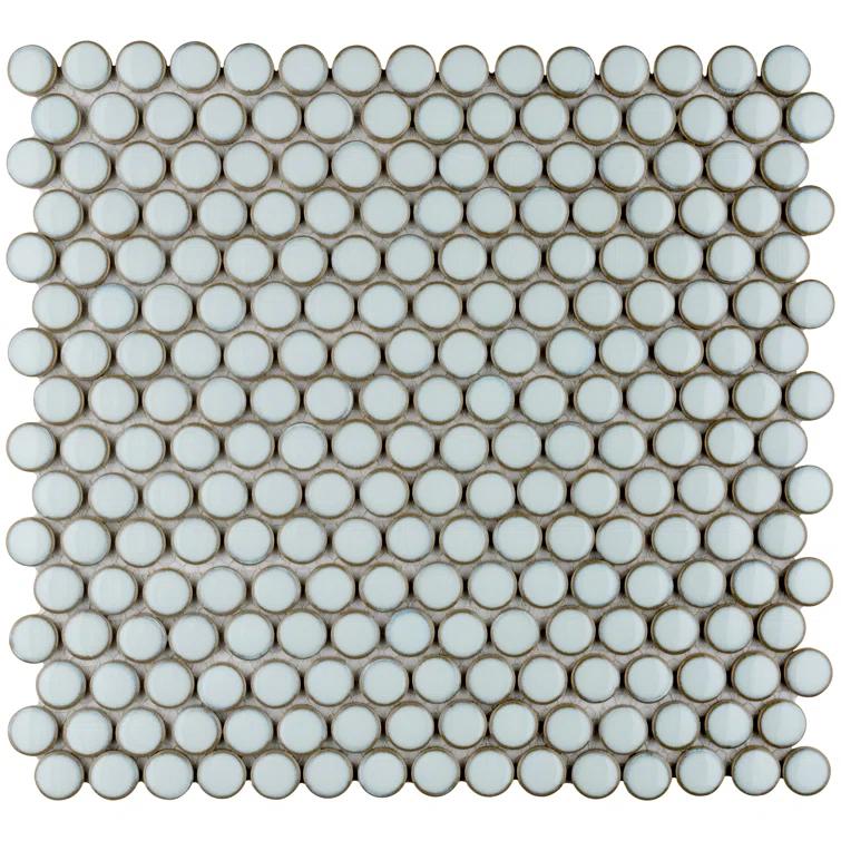 Merola Tile Hudson Penny Round 11-7/8 " x 12-5/8 " Porcelain Mosaic Floor & Wall Tile