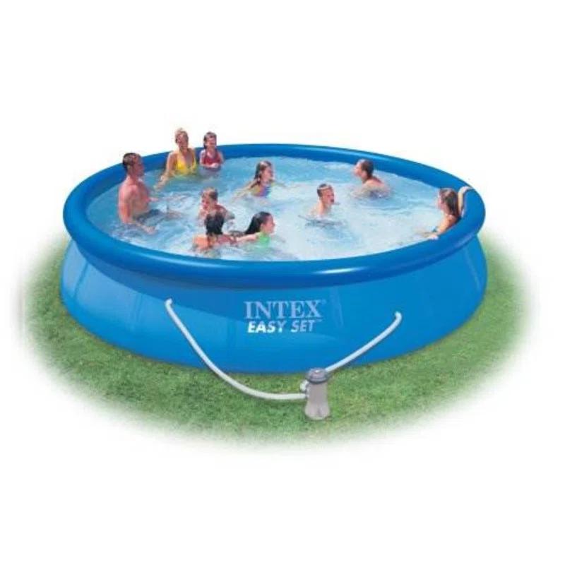 Intex Plastic Round Inflatable Pool 33'' H x 180'' W x 180'' L