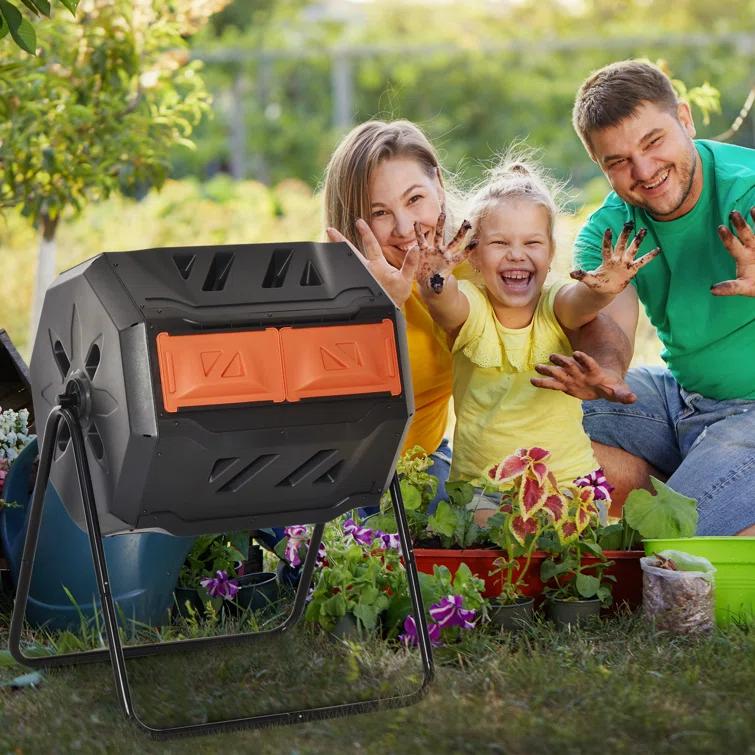 Outsunny 42.3 Gallons Outdoor Tumbler Composter with Latching Lid