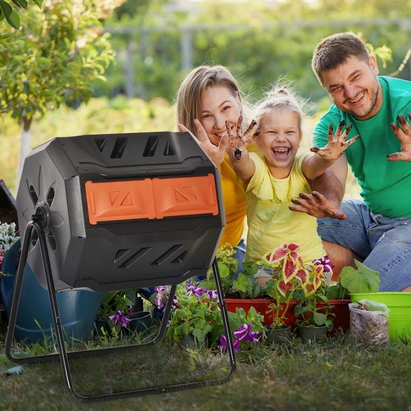 Outsunny 42.3 Gallons Outdoor Tumbler Composter with Latching Lid