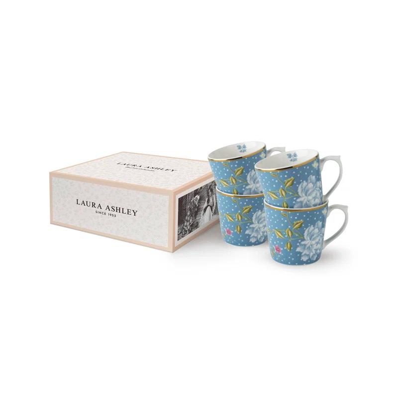 Laura Ashley Heritage Collectables Set/4 Mugs 10.82 Oz Seaspray Uni In Giftbox (Set of 4)