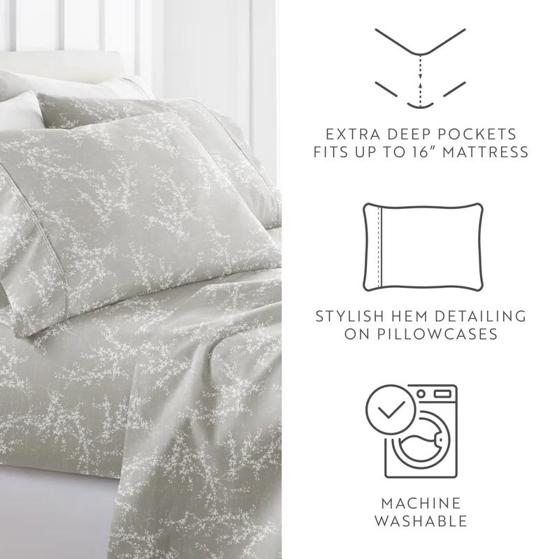 IEnjoy Home 4 Piece Delicate Details Pattern Sheet Set