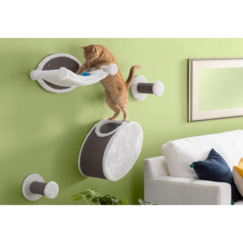 TRIXIE Wall Mounted Cat Lounge Set, Hammock and Condo with Two Steps, Cat Furniture, Scratching Post & Reviews | Wayfair