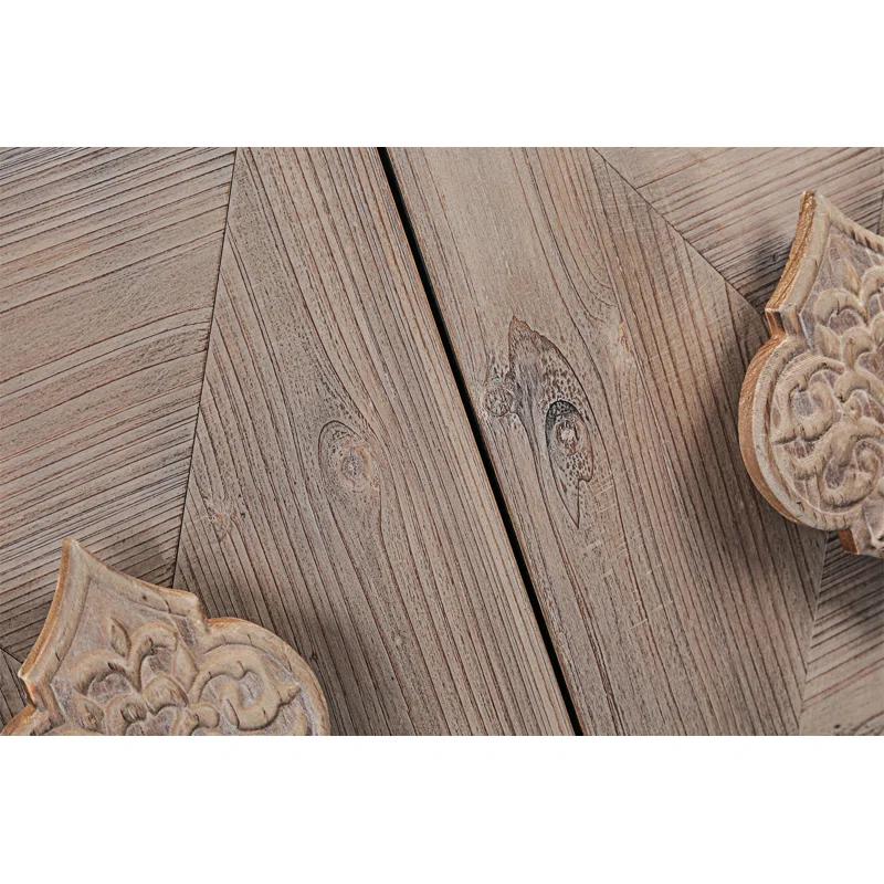 Bungalow Rose Antique Four Door Cabinet For Living Room