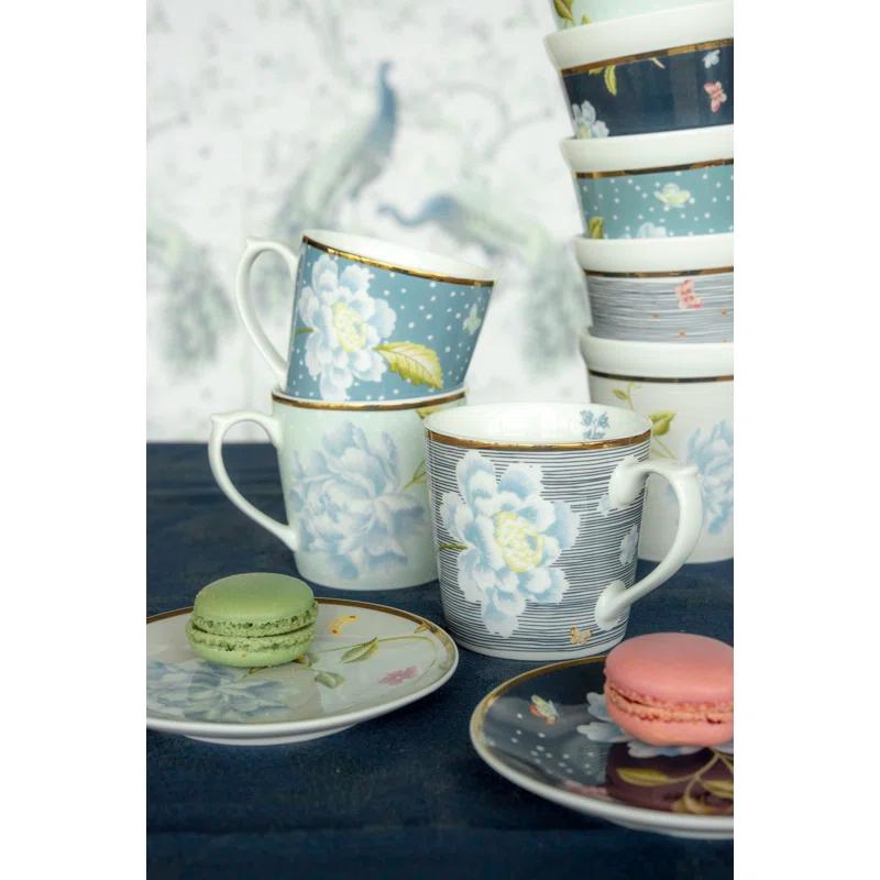 Laura Ashley Heritage Collectables Set/4 Mugs 10.82 Oz Seaspray Uni In Giftbox (Set of 4)