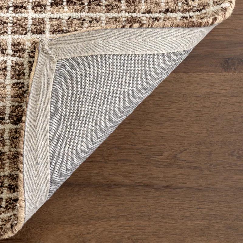 Gracie Oaks Melrose Checked Wool Area Rug