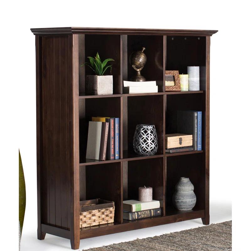 Simpli Home Acadian 44"W Solid Wood 9 Cube Storage Bookcase with Fixed Shelves & Reviews | Wayfair