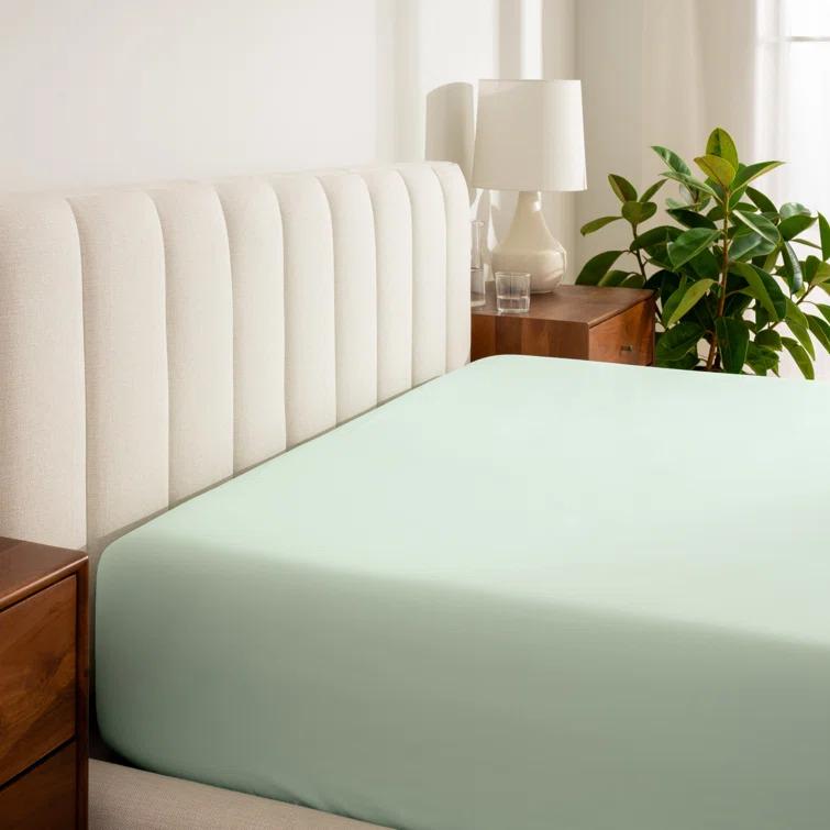 Bare Home 260 Thread Count Organic Cotton Percale Fitted Sheet
