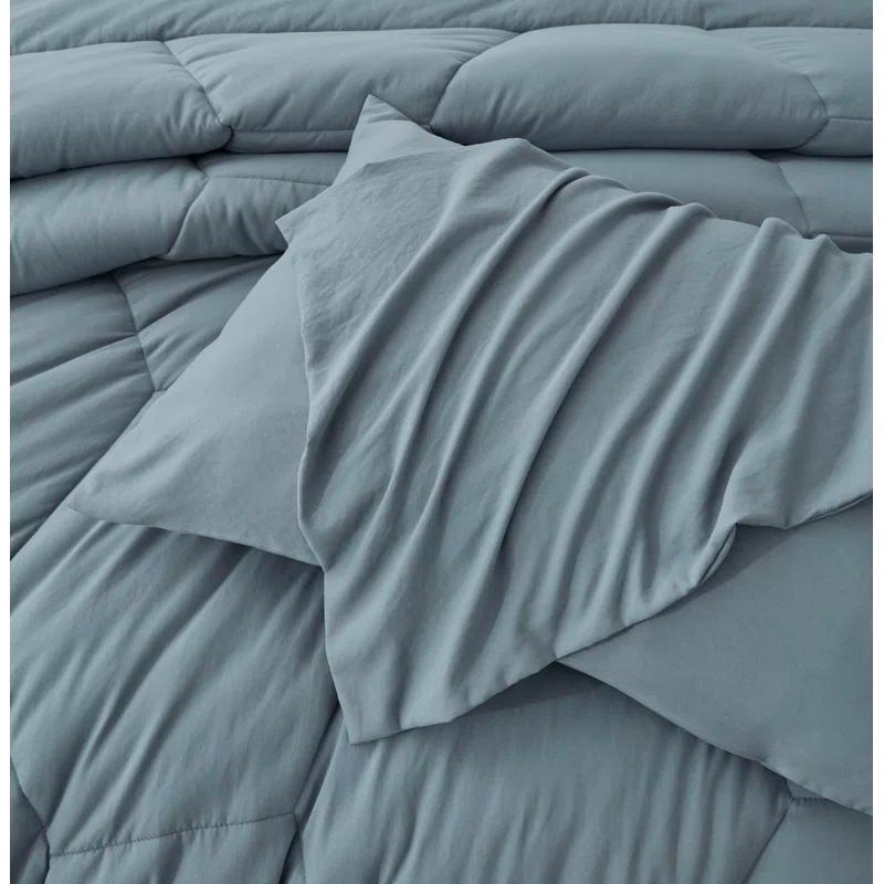 Chezmoi Collection Washed Microfiber Bedding Honeycomb Comforter Set