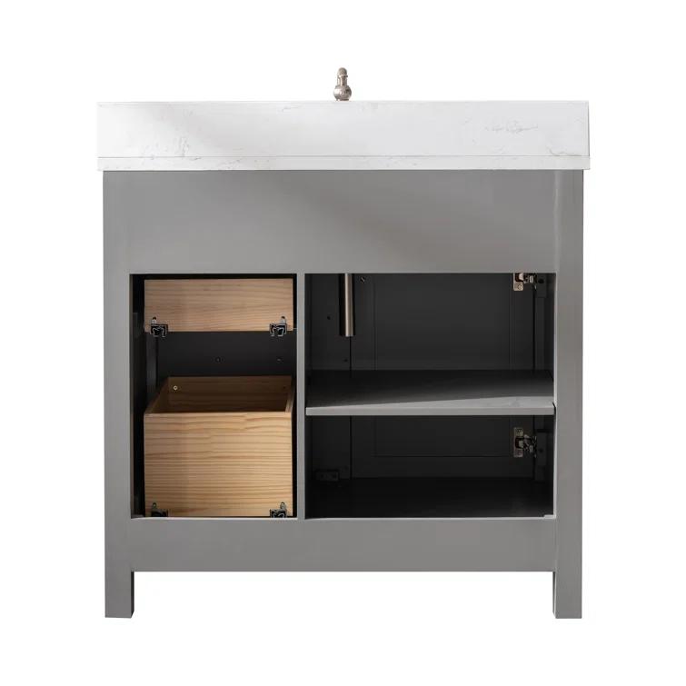 Atencio 36'' Single Bathroom Vanity with Engineered Stone Top