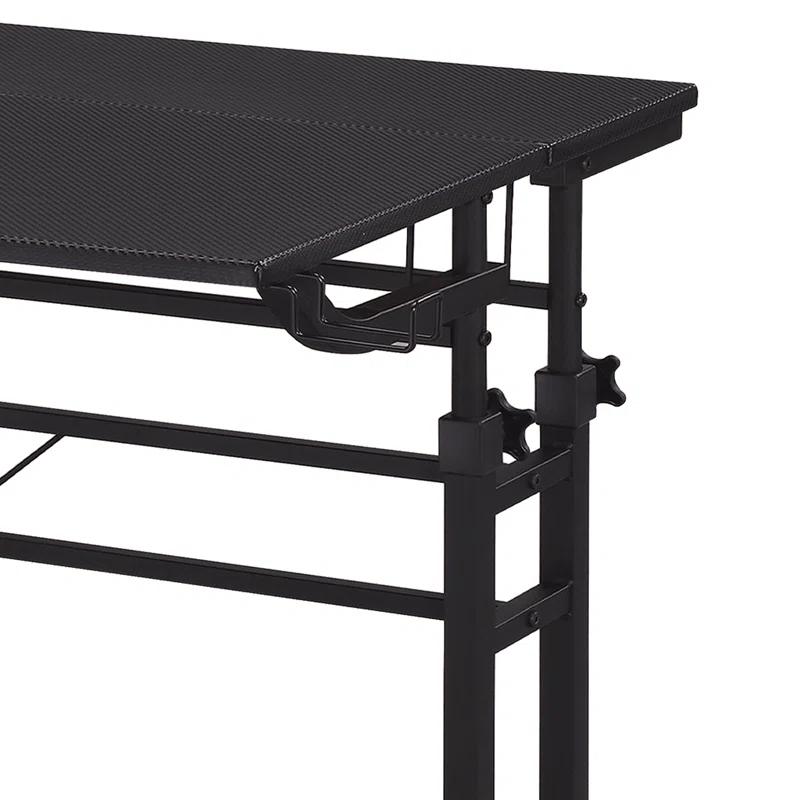 Inbox Zero Mobili Rolling Writing Desk – Height Adjustable with Moveable Shelf & Locking Wheels