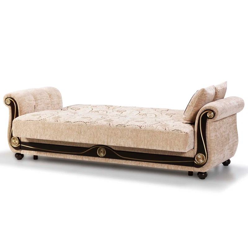 Rosdorf Park Mishonda Americano 95 in. Fabric Upholstered 3-Seater Twin 3-in-1 Sleeper Sofa Bed with Storage
