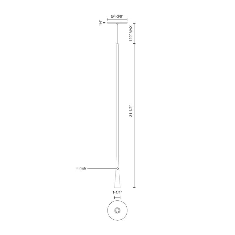 Kuzco Lighting Taper 1 - Light LED Single Pendant