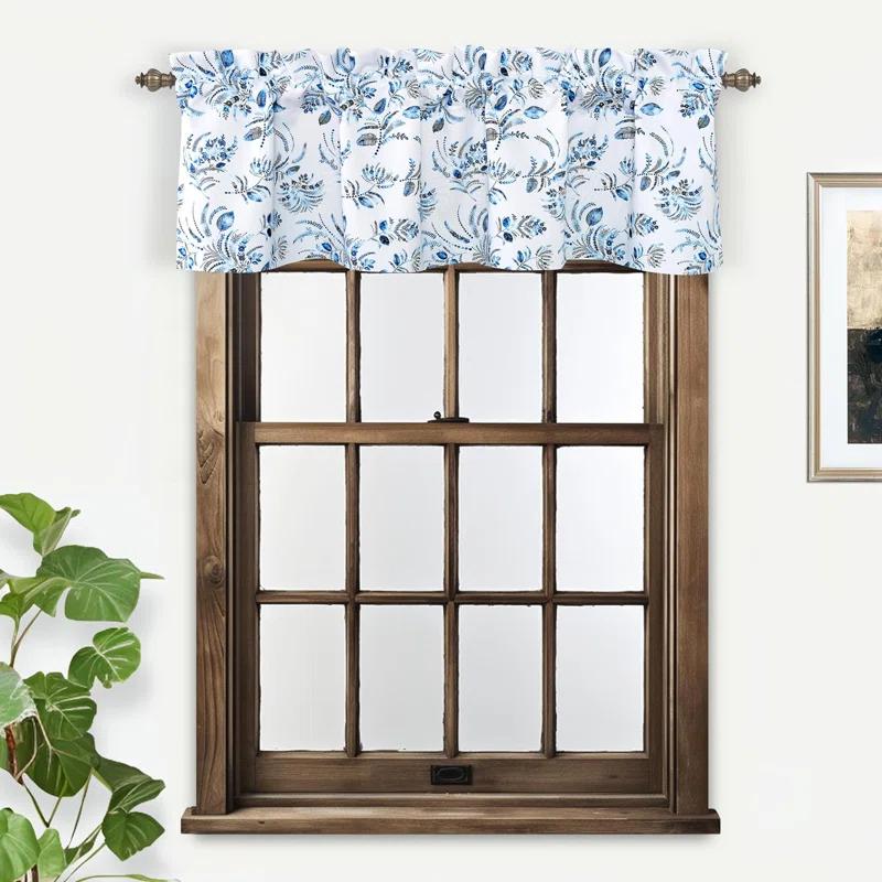 Rosalind Wheeler Helfer Floral Tailored 52'' W Window Valance in