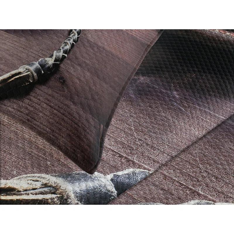Ambesonne Ambesonne Western Bedspread Set Rustic Rodeo Cowboy Brown