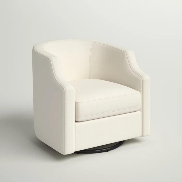 Three Posts™ Debbie Polyester Swivel Barrel Chair
