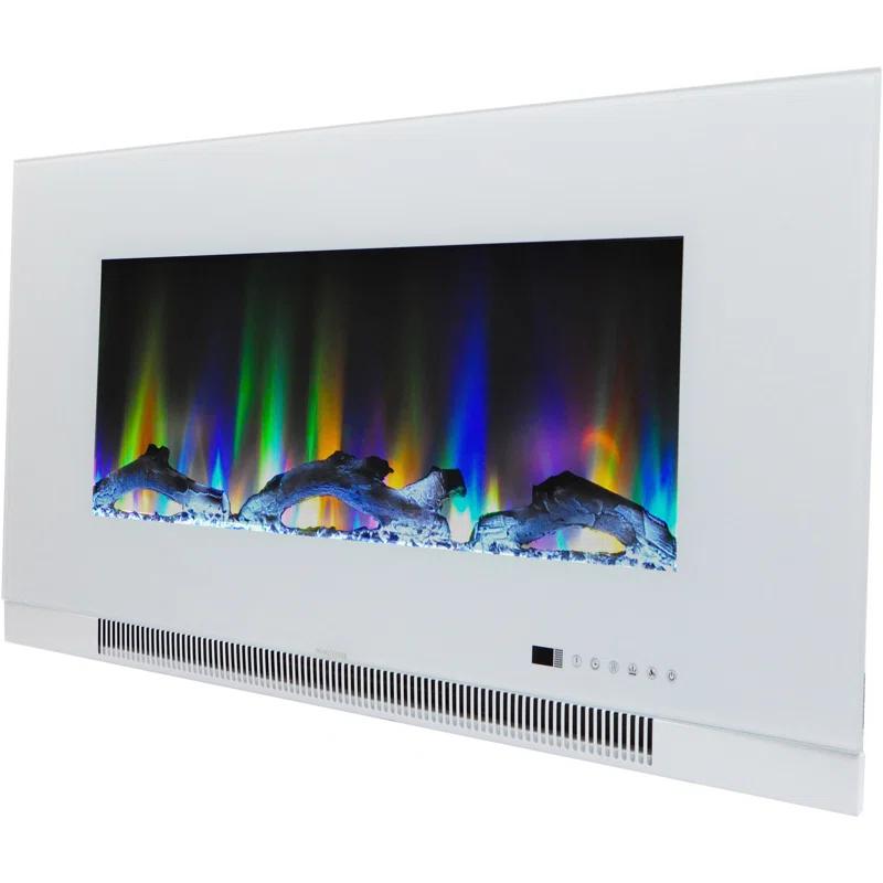 Cambridge Cambridge Wall Mount Electric Fireplace Heater with Remote Control for Indoor Use in Living Room, Bedroom, Home Office