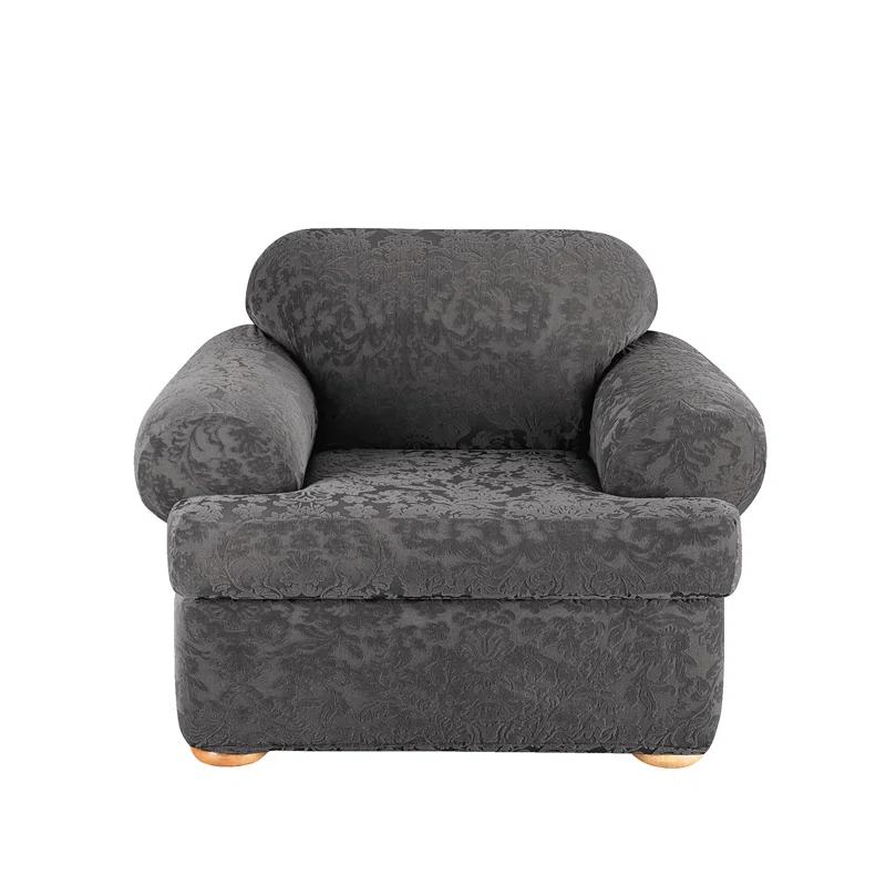 Sure Fit Stretch Jacquard Damask T-Cushion Armchair Slipcover