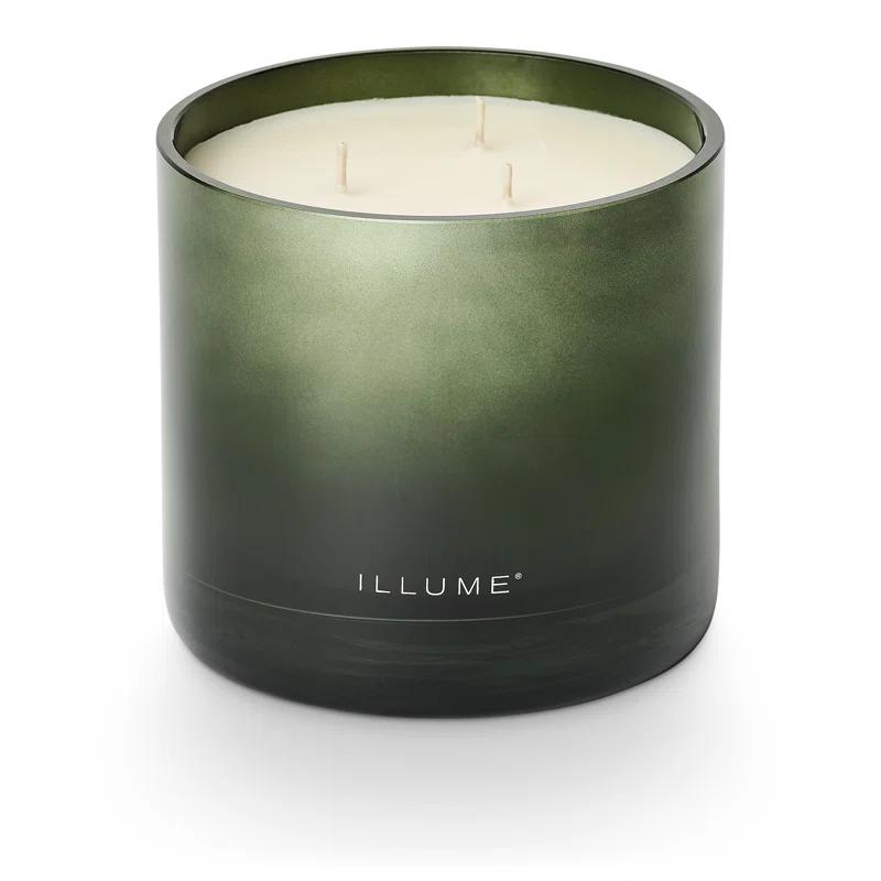 ILLUME Noble Holiday Balsam & Cedar Large Crackle Glass Candle