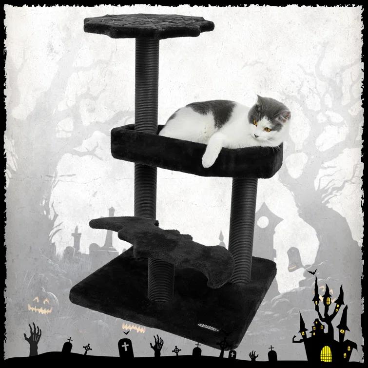 Tucker Murphy Pet™ Evannah Gothic Cat Tree for Hallowen, Cat Tower with Coffin Bed