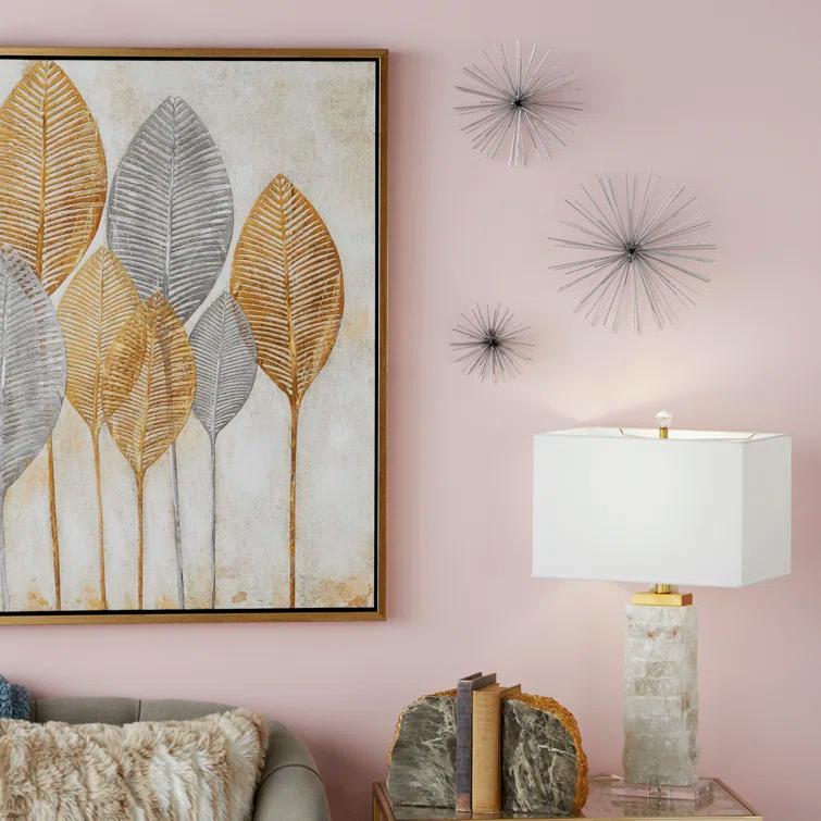 CosmoLiving by Cosmopolitan Metal 3D Long Spike Starburst Home Wall Decor Set