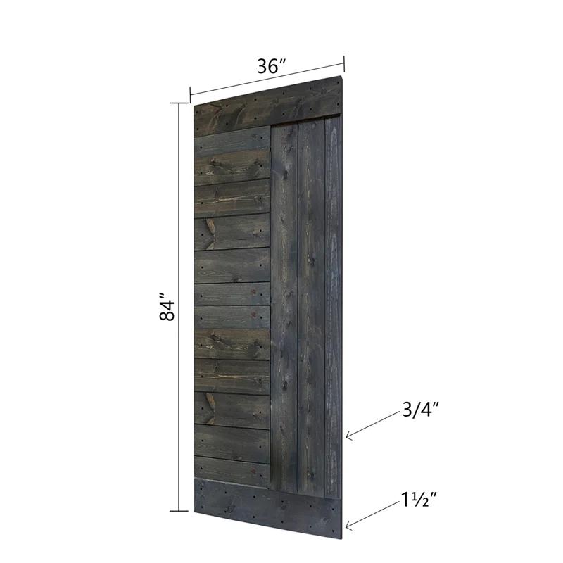 IsLife L Series Paneled Solid Wood Sliding Barn Door with Installation Hardware Kit -Assembly Needed
