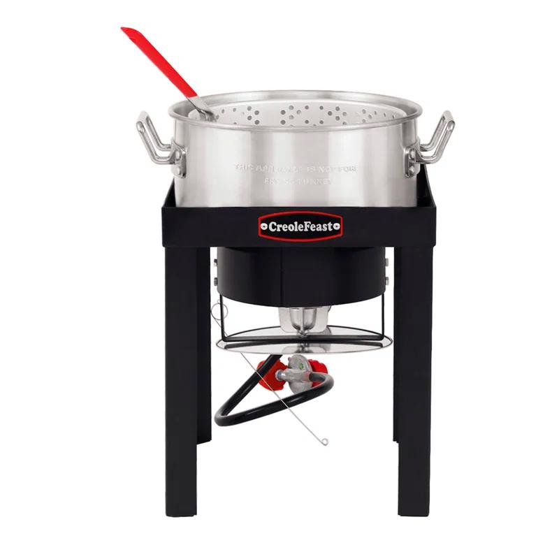 Creole Feast Creole Feast Premium Aluminum 30 Qt. Turkey Fryer And 10 Qt. Fish Fryer Boiler Steamer Set
