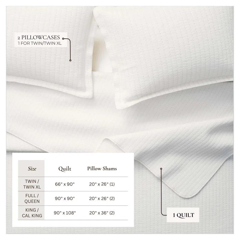 FreshFolds Modern & Contemporary Stripe Stitched Quilt Set with Shams