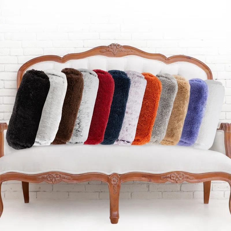 Cheer Collection Faux Fur Throw Pillow