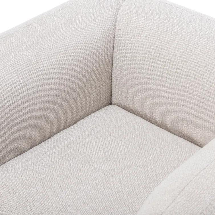 Nara 35.5'' Luxurious Brown Swivel Armchair with Soft Upholstery
