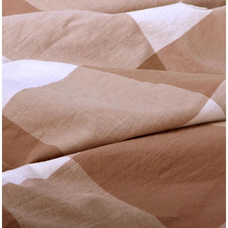 Home Soft Things Gingham Flannel Plaid Duvet Cover Set