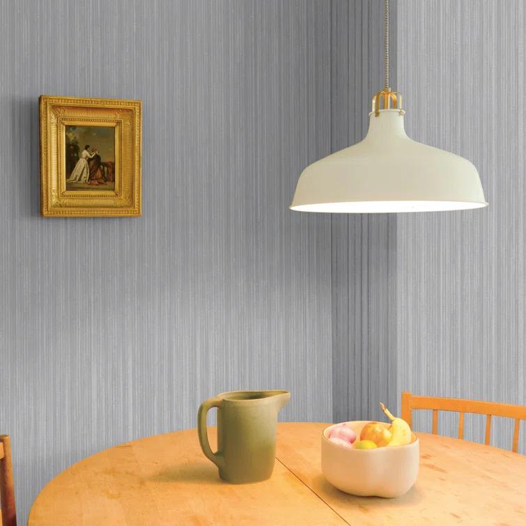 Tempaper & Co.® Faux Grasscloth Removable Peel and Stick Wallpaper, Textured Sterling Silver, 28 sq ft: Vinyl, Self-Adhesive