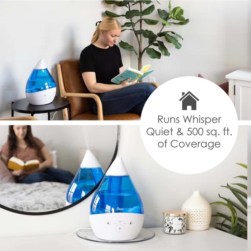 Crane USA Drop 2.0 , 4-in-1 Cool-Mist Humidifier with Aroma Tray & Sound Machine