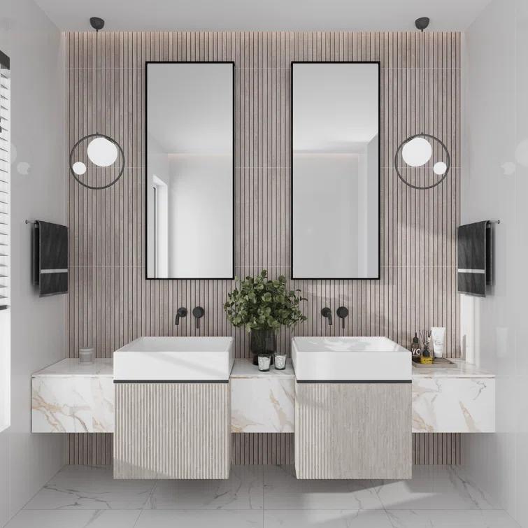 Apollo Tile Bois Ribbon 23.77" x 47.25" Matte Natural Porcelain Deco Wall and Floor Tile 15.49 sqft/case 2-pack