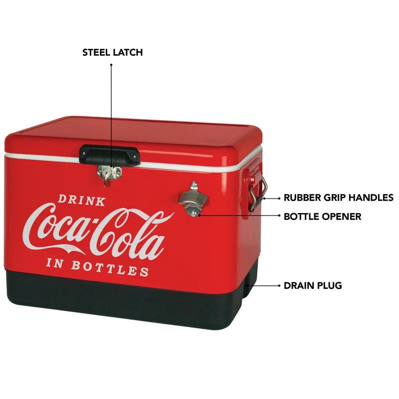 Coca-Cola Coca-Cola Ice Chest Cooler with Bottle Opener, 51L (54 qt), 85 Cans