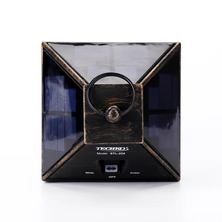 Techko 12.88 Outdoor Vintage Solar LED Lantern with Auto Dawn-to-Dusk Sensor