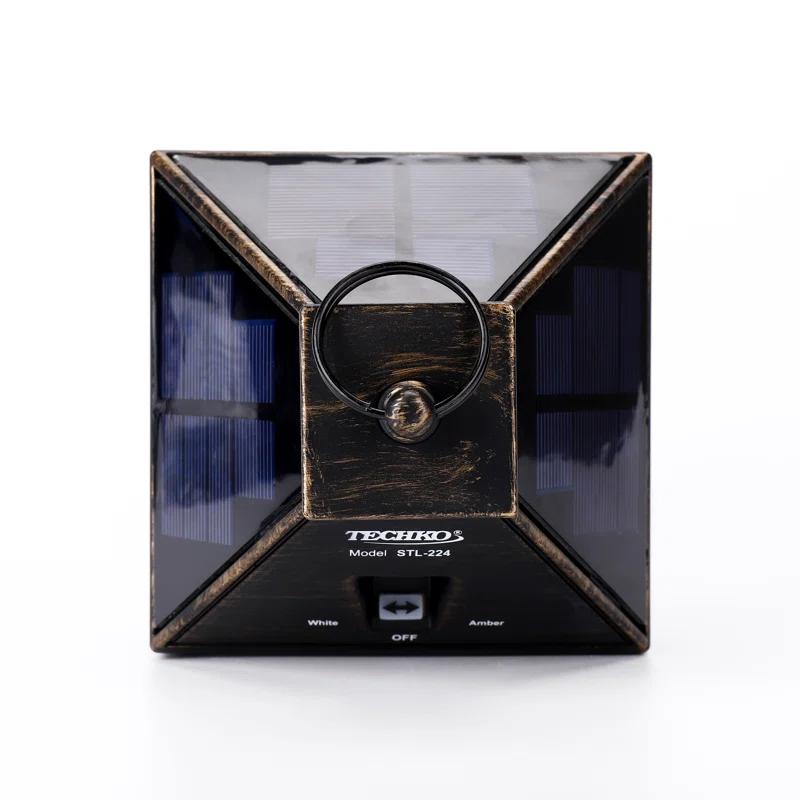 Techko 12.88 Outdoor Vintage Solar LED Lantern with Auto Dawn-to-Dusk Sensor