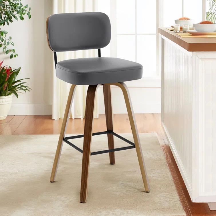 Corrigan Studio® Logreira Swivel Upholstered Counter & Bar Height Stool (Set of 2)