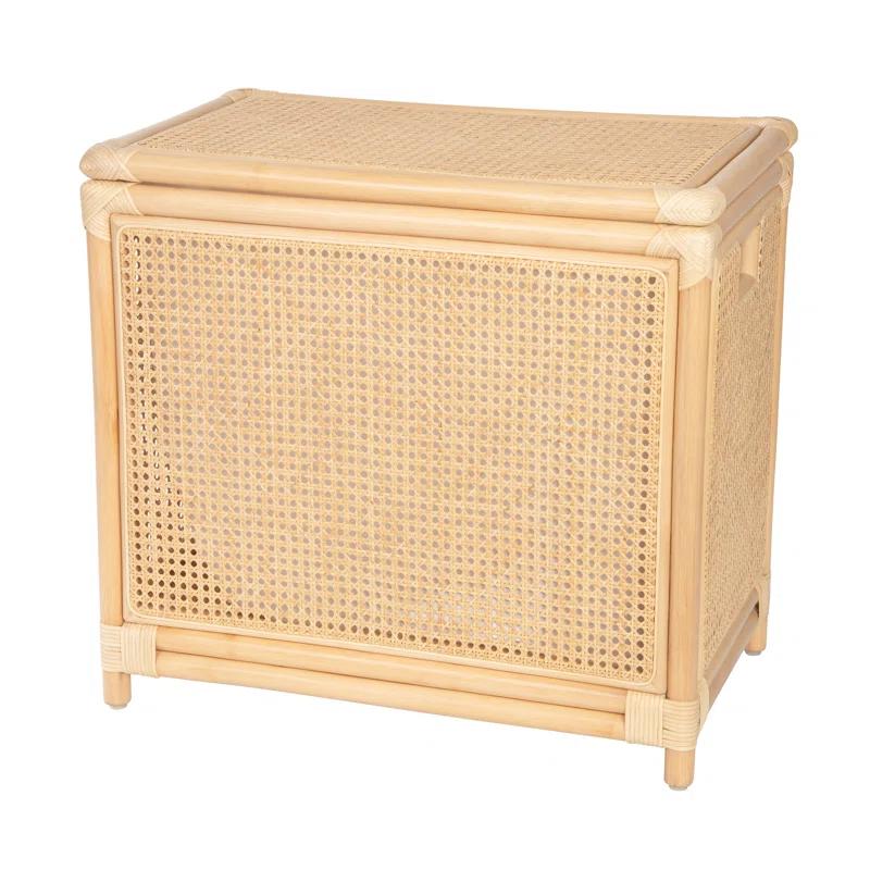 Kouboo Rectangular Rattan Cane Clothes Hamper and Laundry Basket with Removable Liner & Lid, 2 Loads
